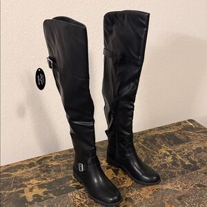 Sun + Stone Black Over the Knee Boots